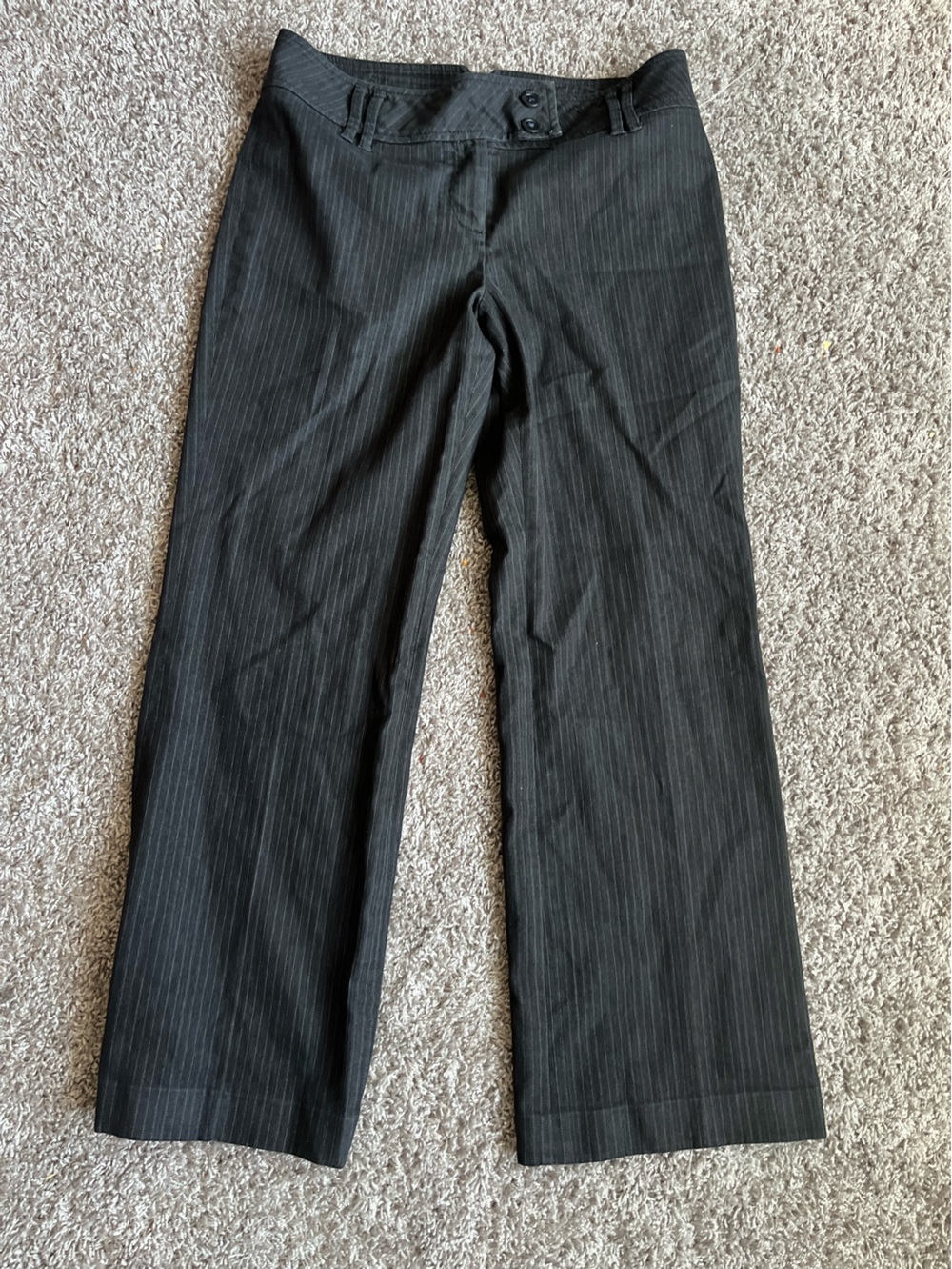 Y2K Women Black Pinstripe Dress Pants